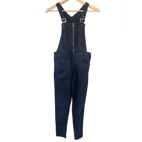 Levi’s 90s Y2K Black Overalls 26 Stretch Y2K Rock Gothic Zipper Skater Emo Bib - Picture 1 of 13